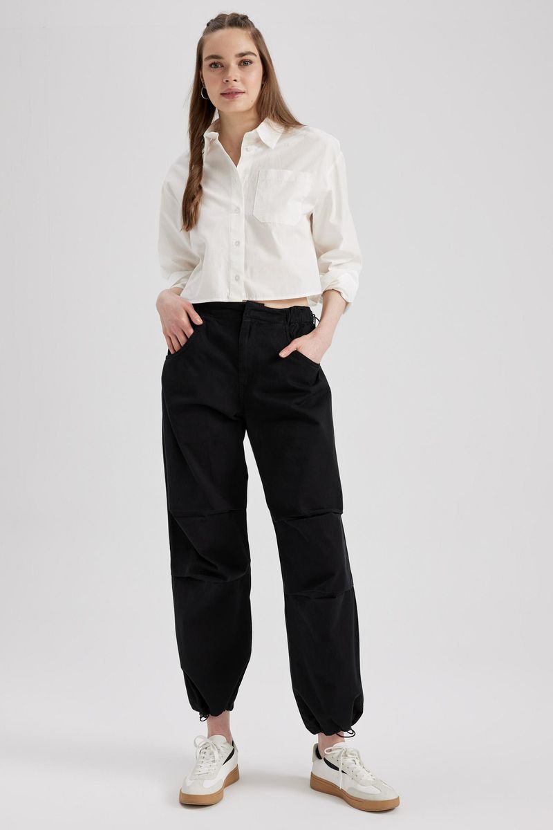 Woman Coool Parachute Woven Trousers - Black