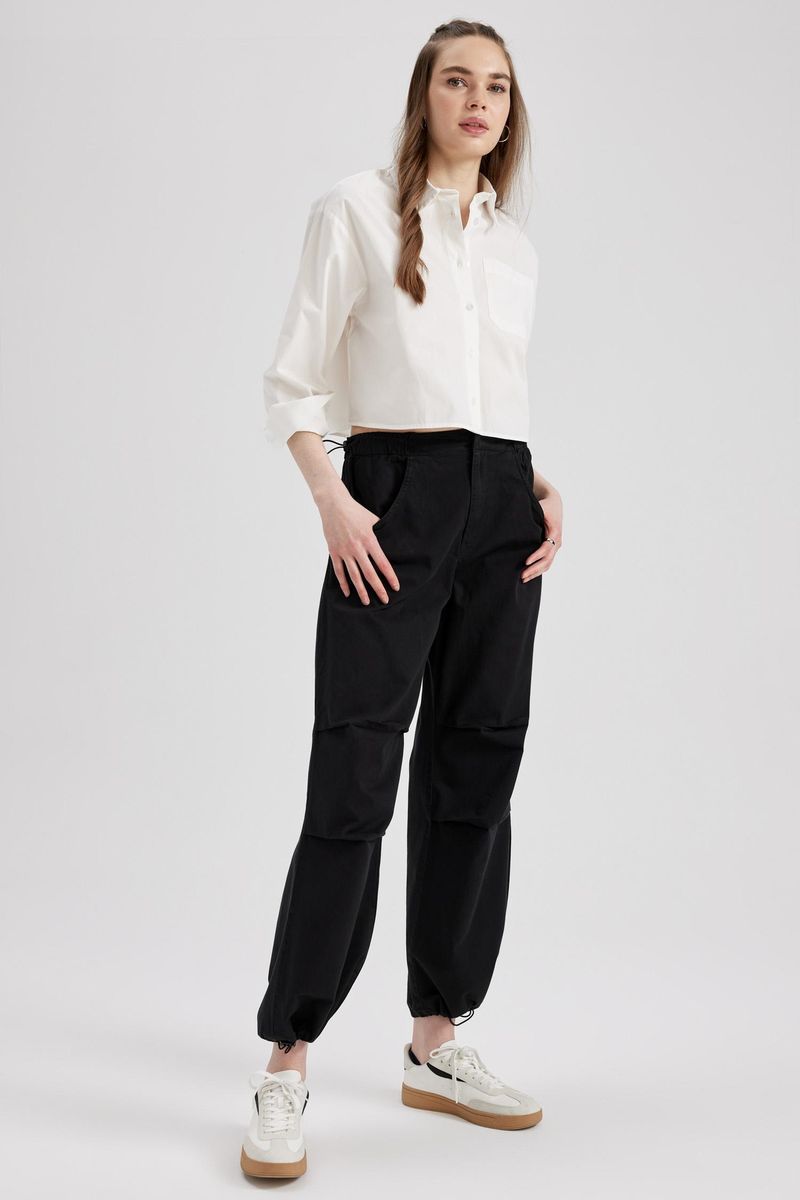 Woman Coool Parachute Woven Trousers - Black