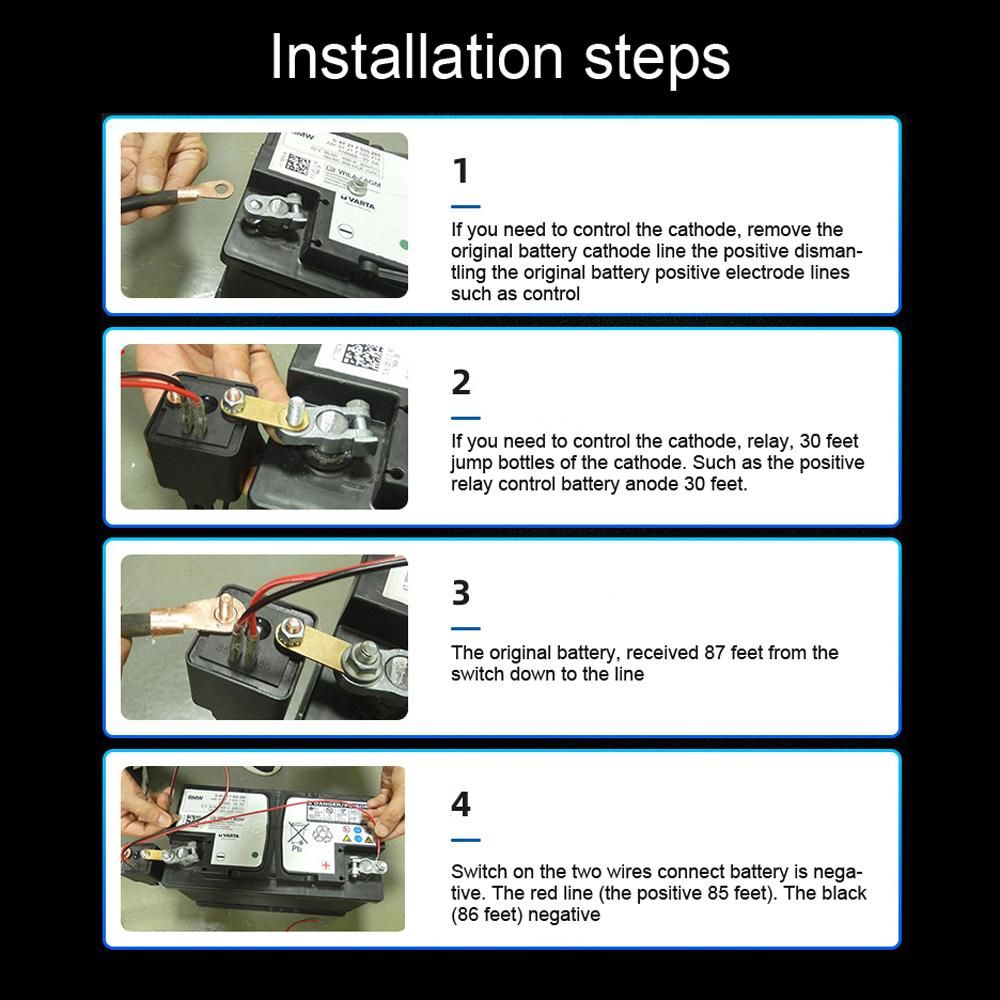 Intelligent Car Battery Remote Master Relay 12 V Car Battery Disconnect Switch Wireless Control Disconnectors High Current Relay Switch