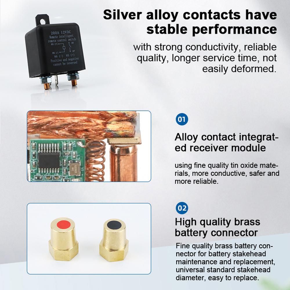 Intelligent Car Battery Remote Master Relay 12 V Car Battery Disconnect Switch Wireless Control Disconnectors High Current Relay Switch