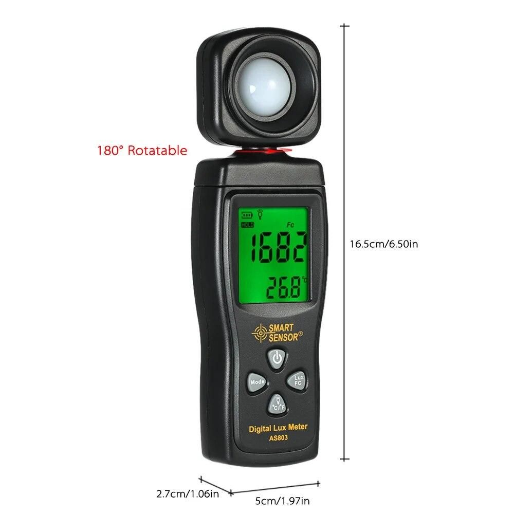 Digital Lux Meter LCD Spectrometer Handheld Illuminometer Luminometer Photometer Luxmeter Light Meter 0-200000 Lux