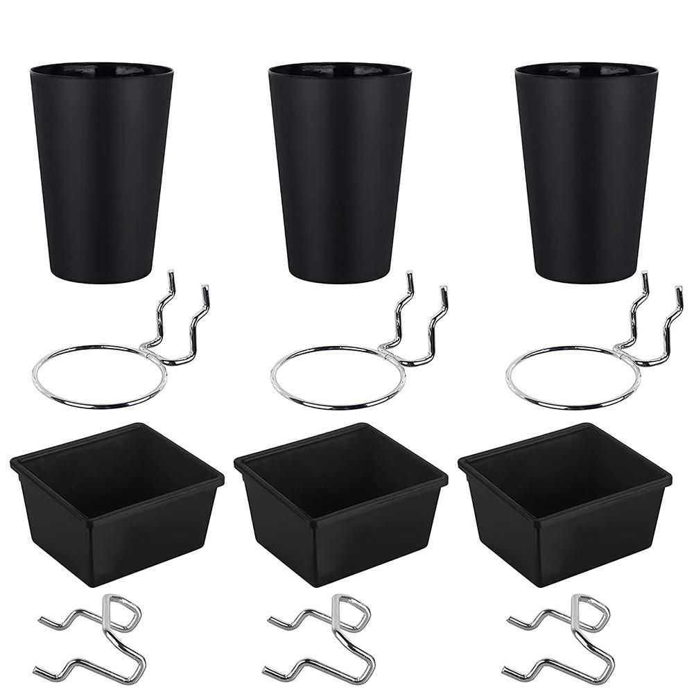 6 Sets Pegboard Bins Pegboard Cups with Hooks, Pegboard