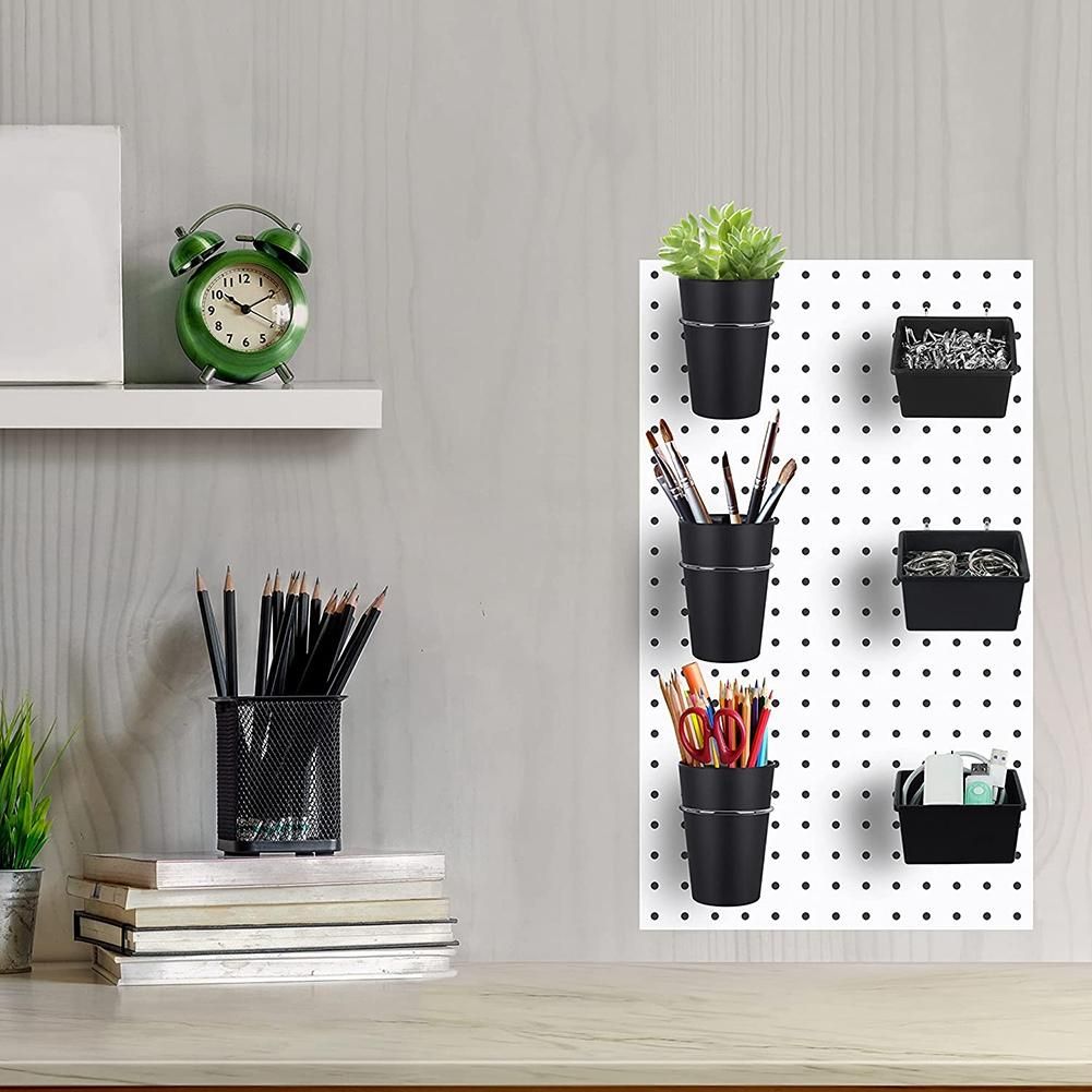 6 Sets Pegboard Bins Pegboard Cups with Hooks, Pegboard