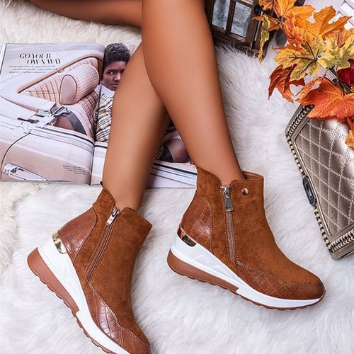 Women Platform Waterproof Boots(beige)