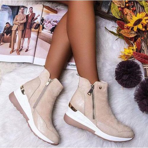 Women Platform Waterproof Boots(beige)