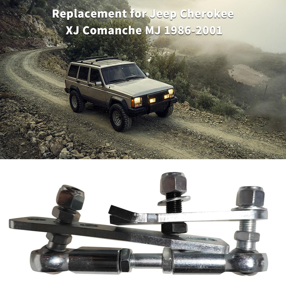 Transfer Case Linkage Kit, Stainless Steel Transfer Case Linkage Kit Replacement for Jeep Cherokee XJ Comanche MJ 1986-2001