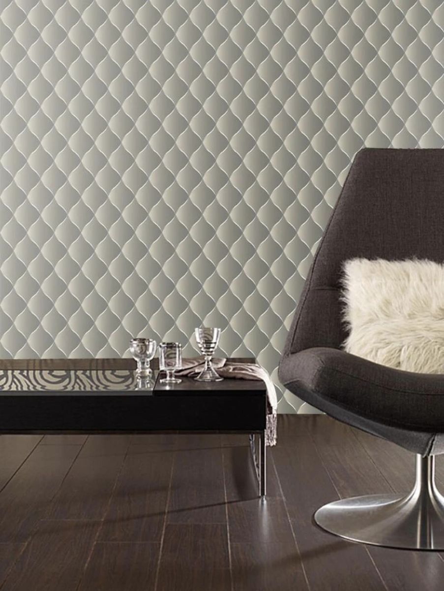 Off - White 3D Effect Wallpaper - 1 Roll Of 5.3 Square Meter