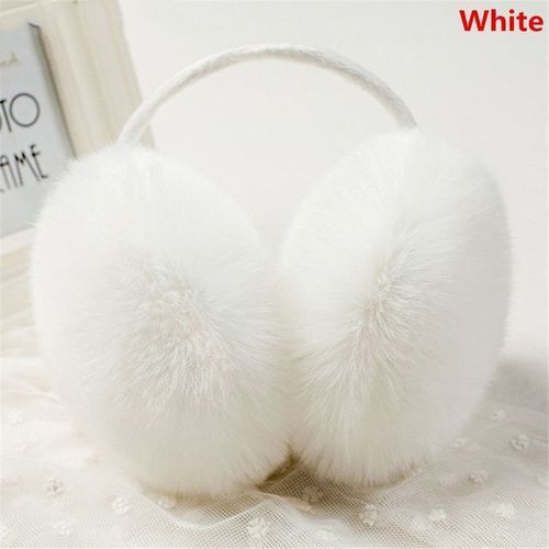 Winter Warm Plush Ear Muff Soft Headphone Style Ear_cap Foldable Earflap Ladies Outdoor Skiing Anti_Windshield Ear Warmer(#Type3-White)