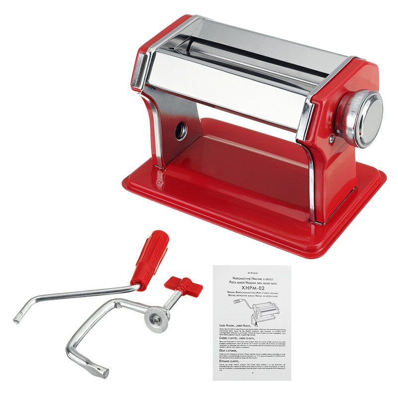 (Stainless Steel) Manual Pasta Maker Machine Multi-functional Noodle Maker Press Rigatoni Spaghetti Lasagne For Home Restaurant-Adjustable Rollers With 9 Shape Options