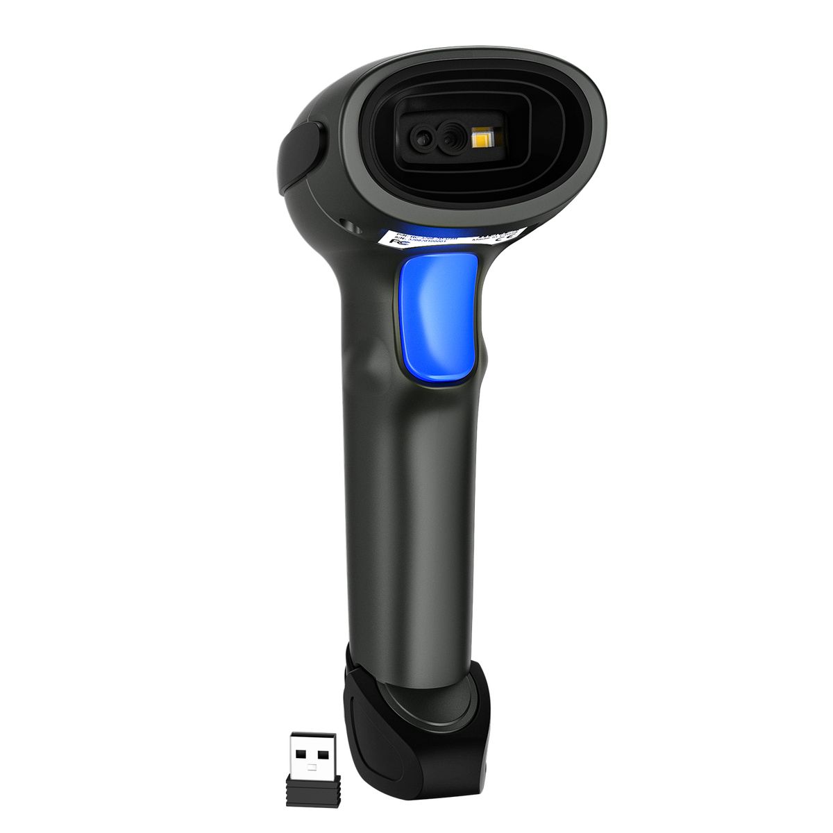 CW200 Wireless 2D Barcode Scanner Handheld 2D Barcode Scanner USB Wired 1D Barcode Reader 2 In 1 For Store, Supermarket, Warehouse (BLACK)