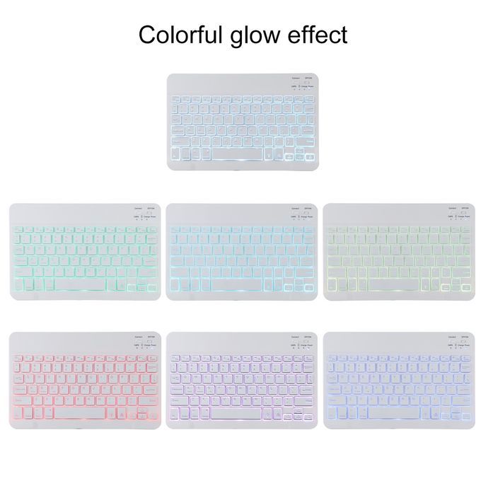 TG11BS Detachable Bluetooth White Keyboard Microfiber Leather Protective Case For IPad Pro 11 Inch (2020), With Backlight & Pen Slot & Holder (Black)