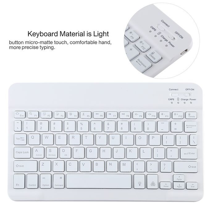 TG11BS Detachable Bluetooth White Keyboard Microfiber Leather Protective Case For IPad Pro 11 Inch (2020), With Backlight & Pen Slot & Holder (Black)