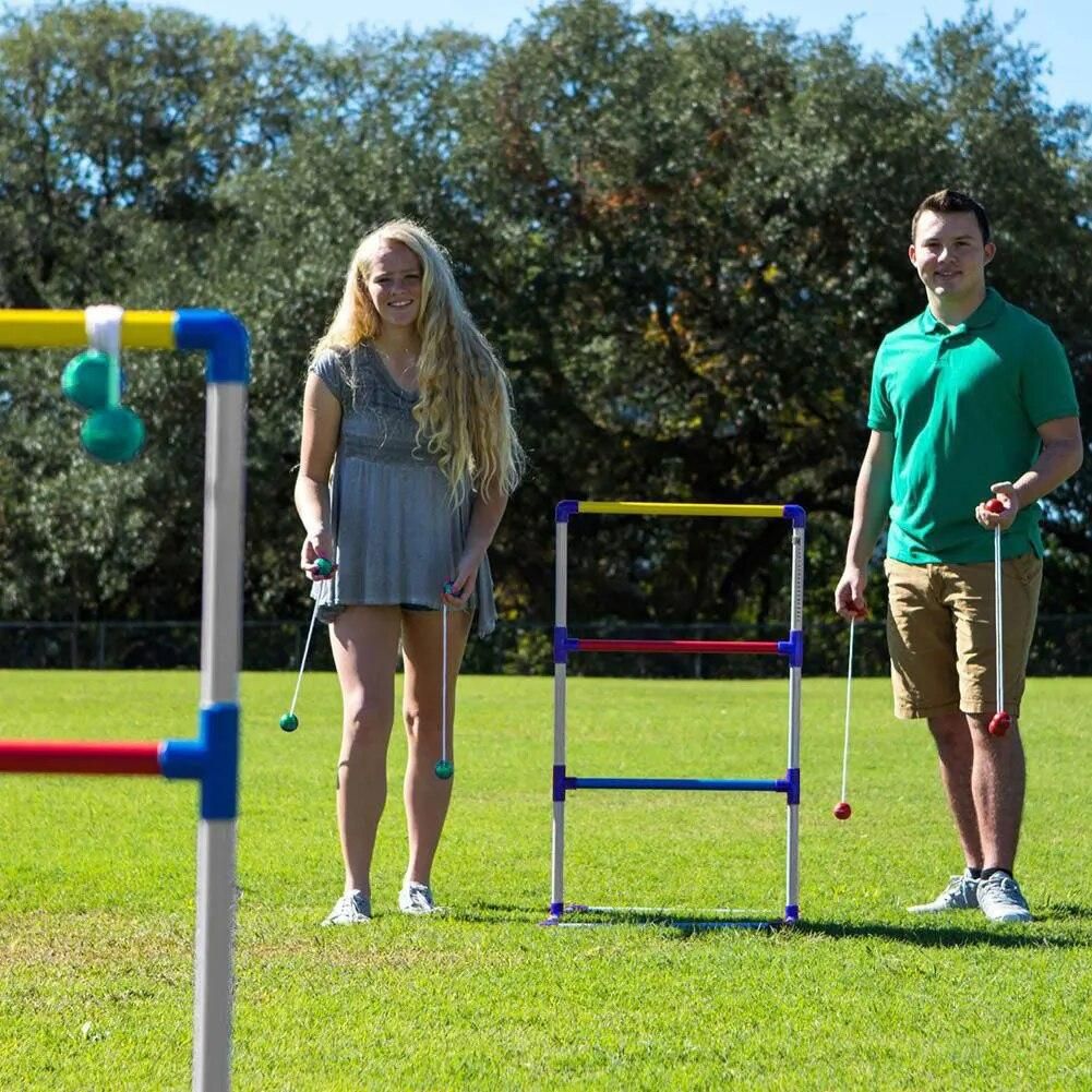 Funny Ladder Golf Kit 6 Double Balls Kids Children Indoor Throwing Game Toy