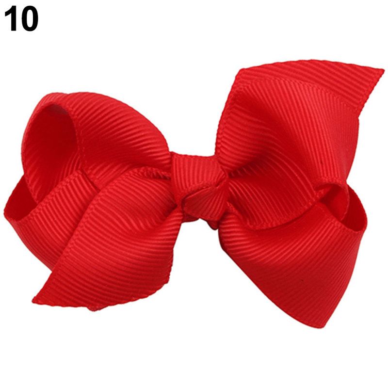 8cm Large Ribbon Bowknot Girl Kid Hair Clip Duckbill-Black