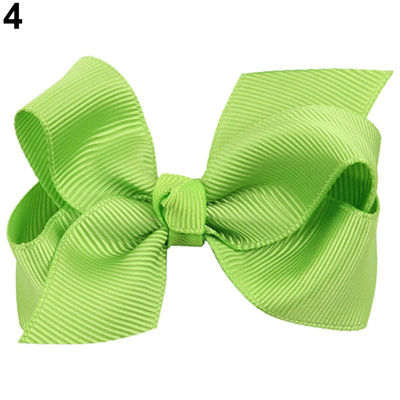 8cm Large Ribbon Bowknot Girl Kid Hair Clip Duckbill-Black