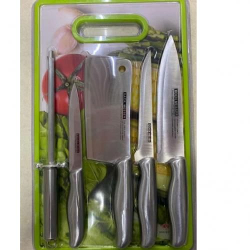 Quality Sharp Kitchen Knives With Sharpner & Cutting Board