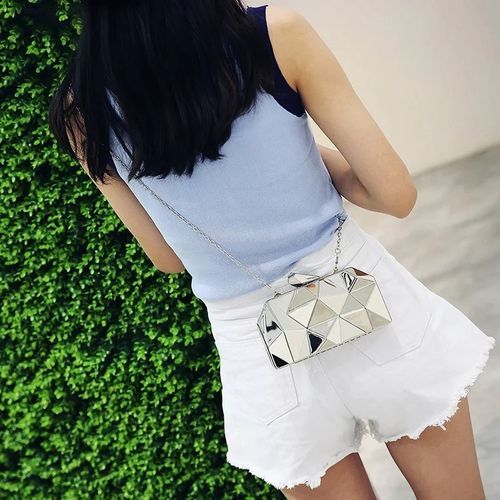 Metallic Clutch Purse - Silver For Women