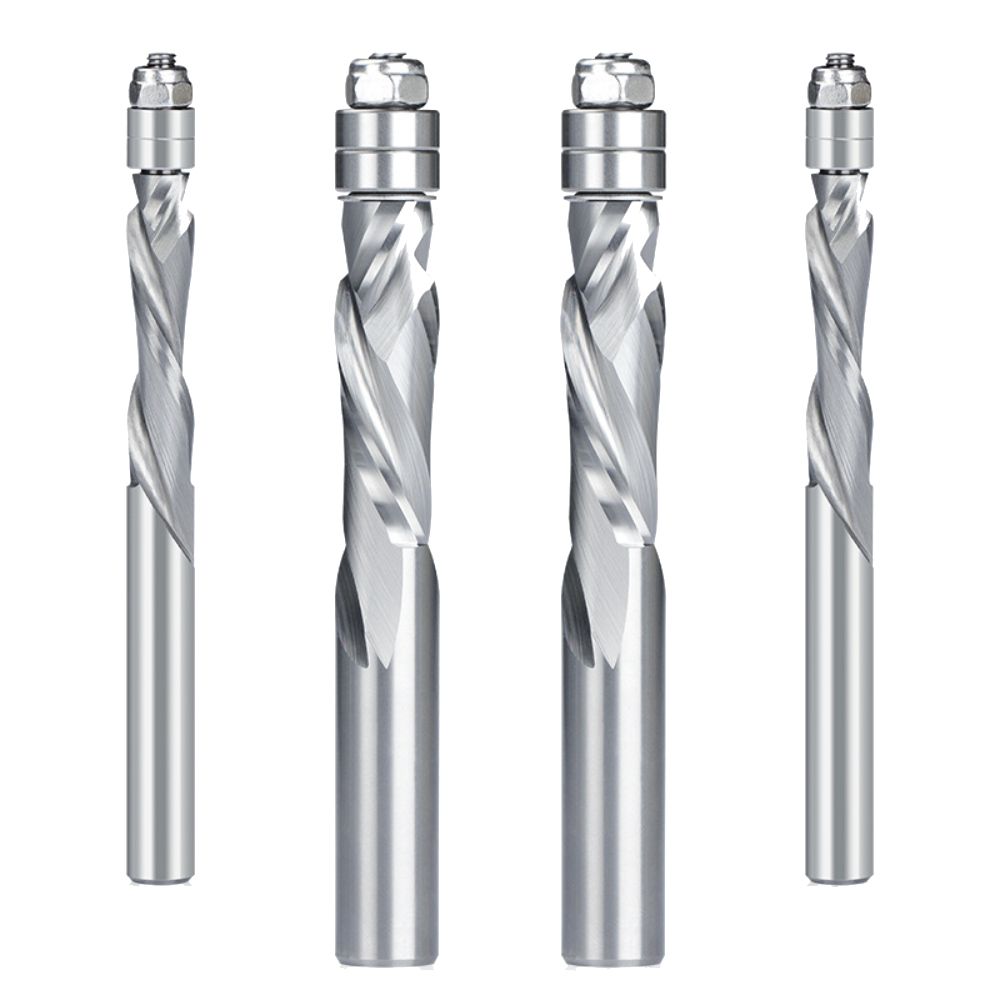 6.35/12.7mm Shank Double Guide Bearings Spiral Router Bits