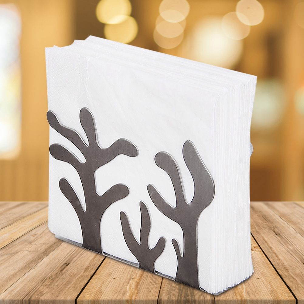 Stainless Steel Plants Shape Tissue Holder Dispenser Napkin