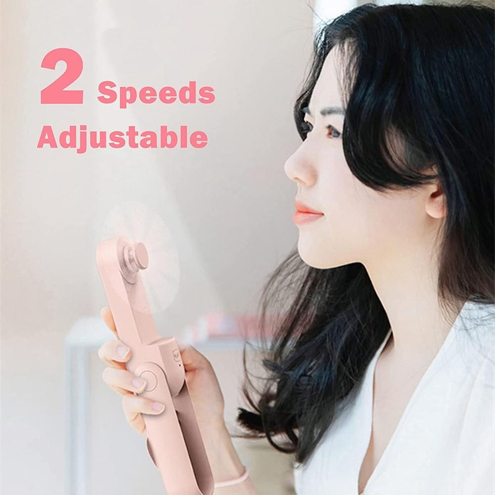 Portable Handheld Fan, Personal USB Rechargeable Fan Battery, Folding Pocket Fans Electric Hand Fan for Outdoor A