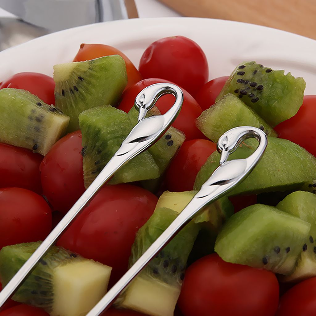 Stainless Steel Fruit Fork &Spoon With Base Coffee Teaspoon Cutlery