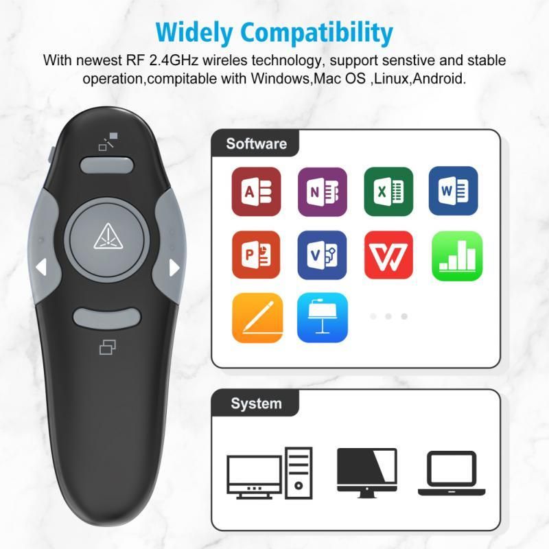 Rf Presenter Pen Page Turning 2.4ghz Remote Clicker Conference Usb Powerpoint Infrared Pen Control Flip Ppt Wireless Teaching