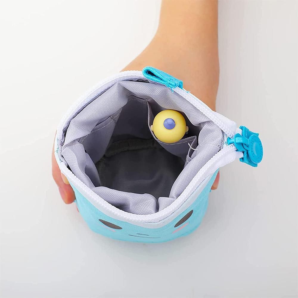 ANGOO Standing Pencil Case Cute Telescopic Pen Holder Kawaii Stationery Pouch for Students Women Teens Girls Boys Blue
