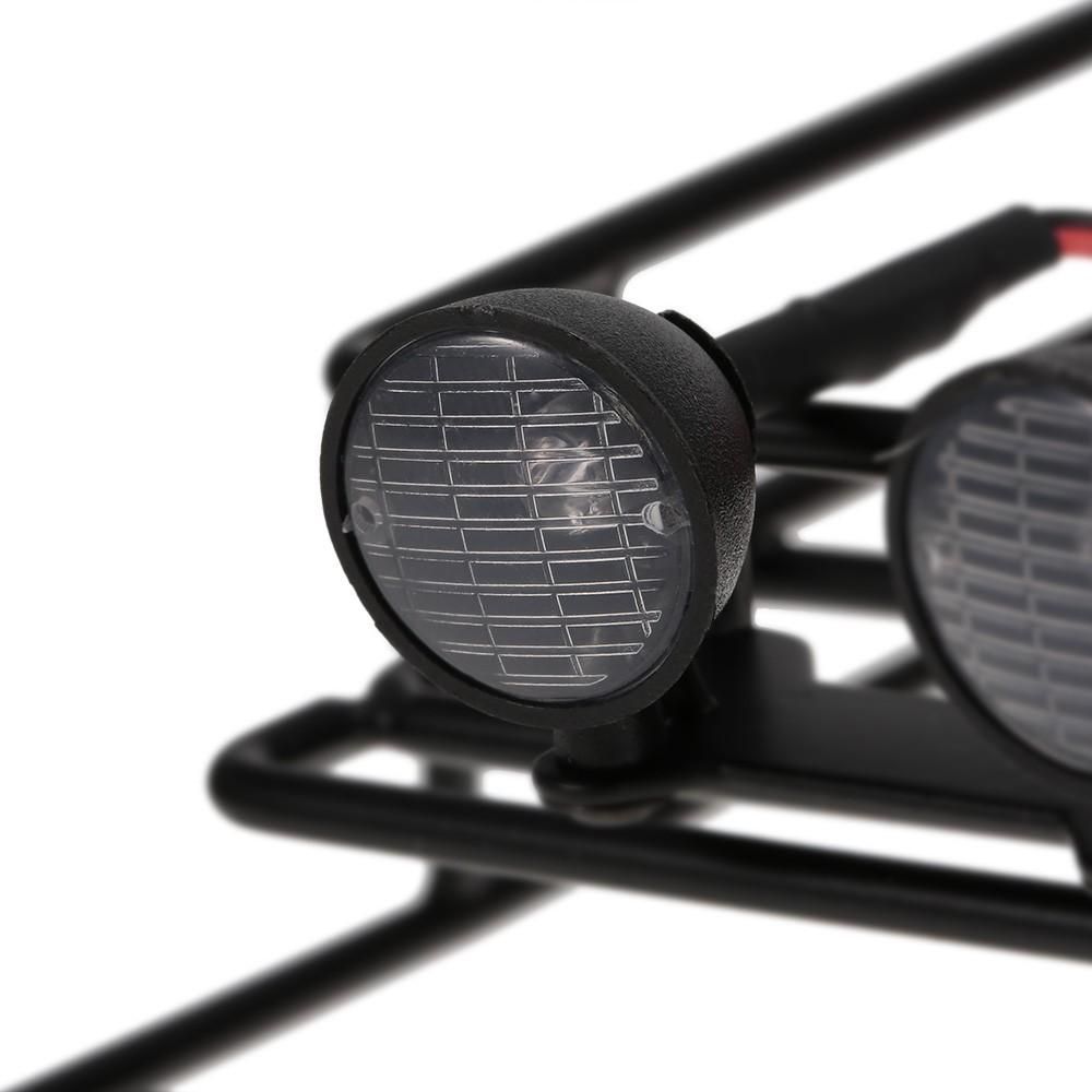 Metal Roof luggage Rack with White LED light for RC Car 1/10 RC 4WD Tamiya Axial SCX10 D90 Hpi Crawler Car