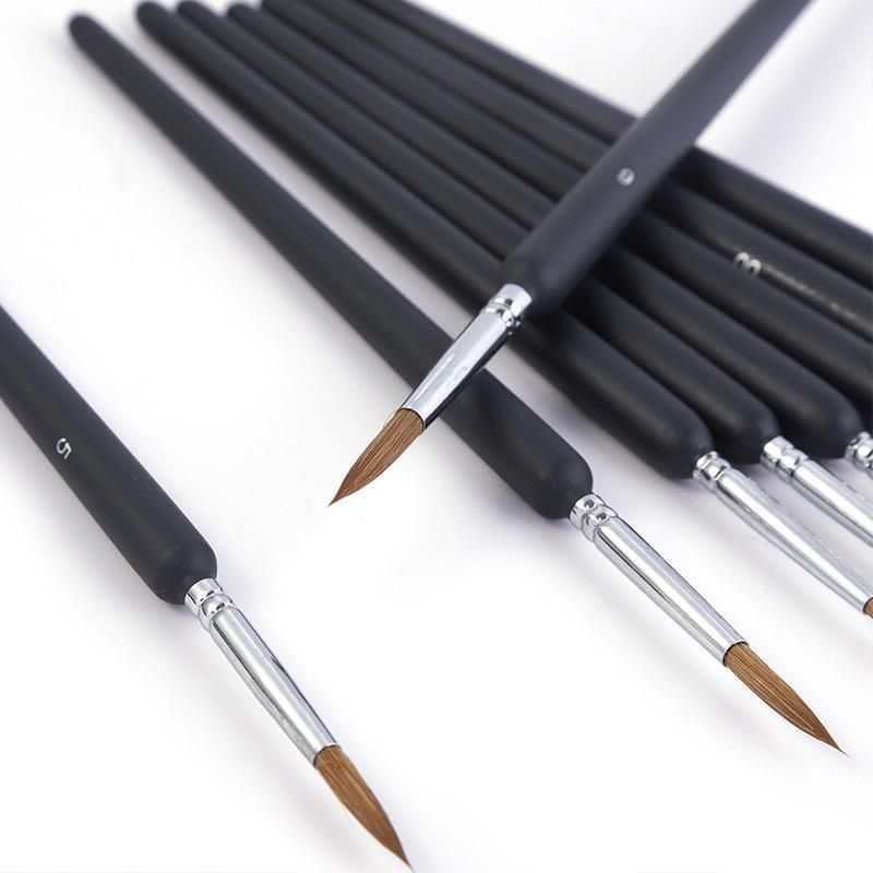 11 pcs Miniature Hook Line Pen art painting brushes weasel hair paint brush gouache watercolor oil paints artists Hand Painted