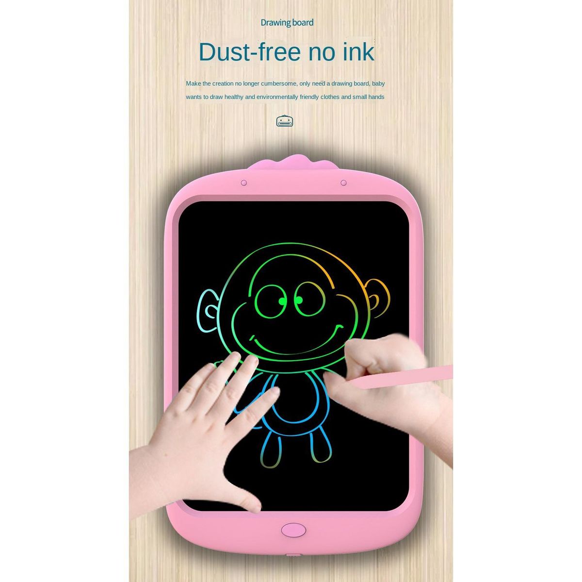 LCD Writing Pad 10.1 Inch Color Toddler Graffiti Pad Drawing Pad Learning Toy for 3-6 Years Old Pink