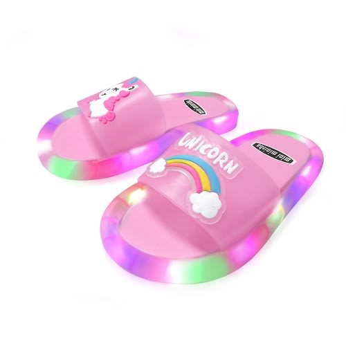 Kids Unicorn  Led Flip Flops