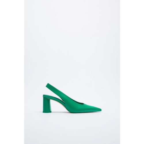 Block Heel Slingback - Green