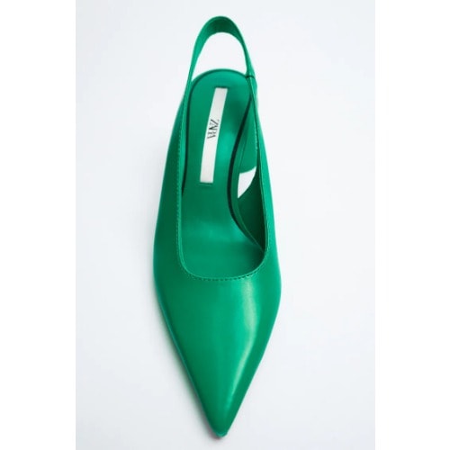Block Heel Slingback - Green