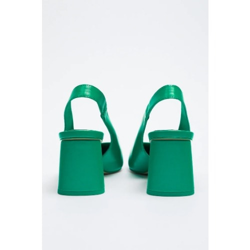 Block Heel Slingback - Green