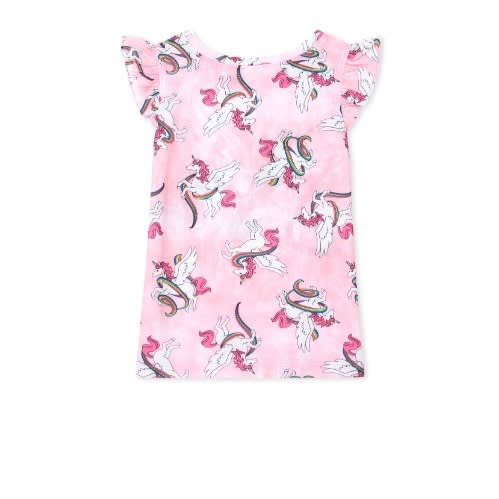 2 In 1 Girls Speedy Flying Unicorn Tie Dye Snug Fit Cotton Pyjamas - 2 Set