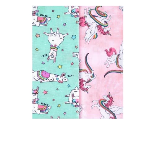 2 In 1 Girls Speedy Flying Unicorn Tie Dye Snug Fit Cotton Pyjamas - 2 Set