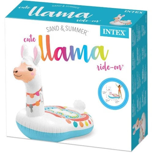 Float Mat, Cute Lama Ride On, 53.1 X 37.0 X 44.1 Inches (135 X 94 X 112 Cm)