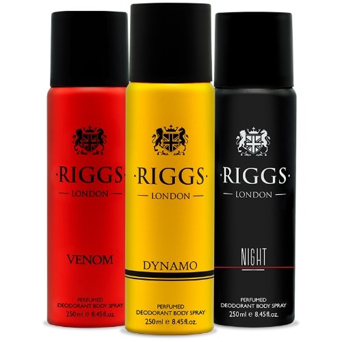 Riggs London Perfumed Deodorant Body Spray-250ml X 3Pieces