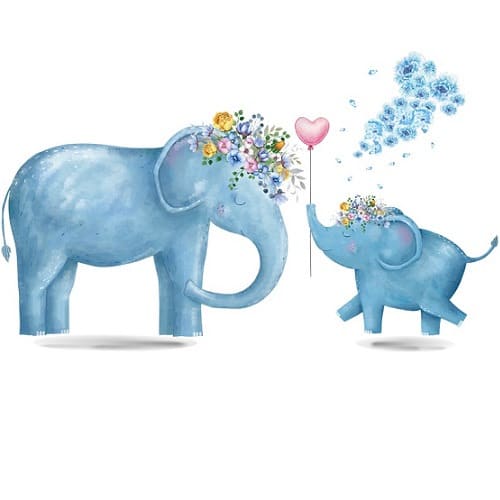 60 * 90cm Warm Elephants Decorative Wall Sticker