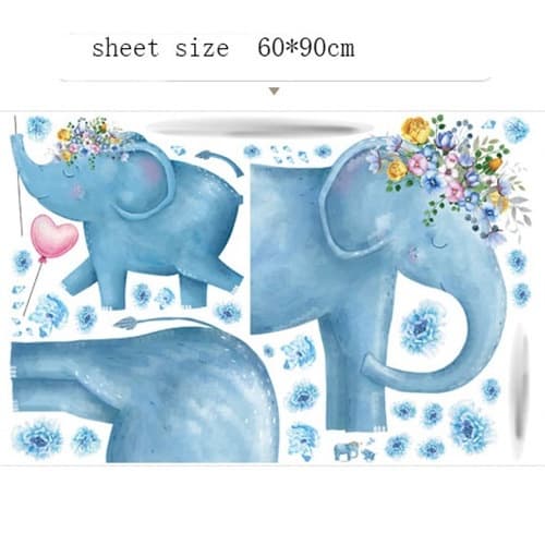 60 * 90cm Warm Elephants Decorative Wall Sticker