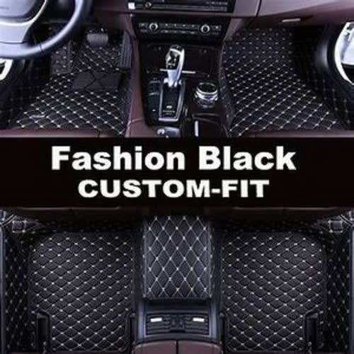 Car Mat For Saloon, SUV Car -Black With White line
