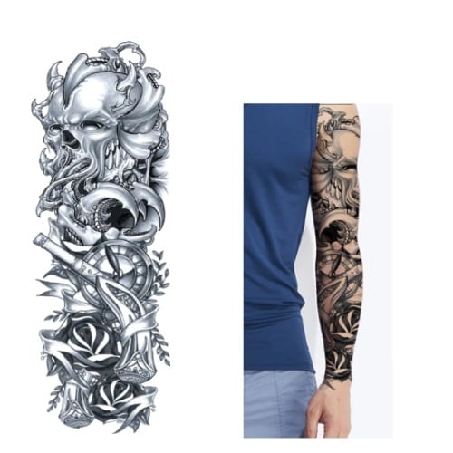 Monster Full Leg Arm Temporary Tattoo Body Art Sticker