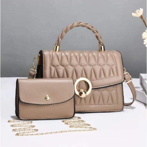 Ladies Caramel Handbag With Purse