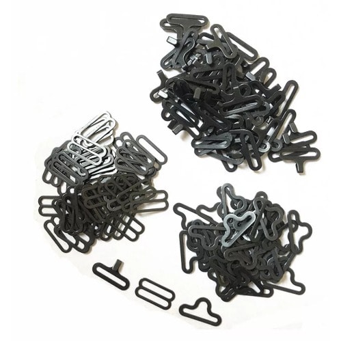 25 Black Adjustable Bow Tie Hooks