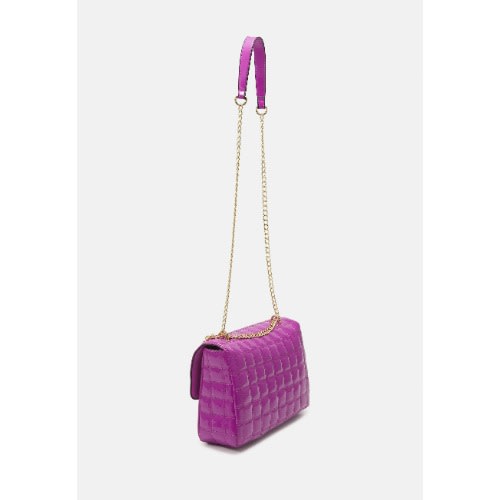 Patent Quilted Crossbody - Purple