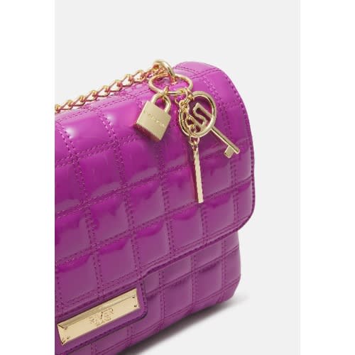 Patent Quilted Crossbody - Purple