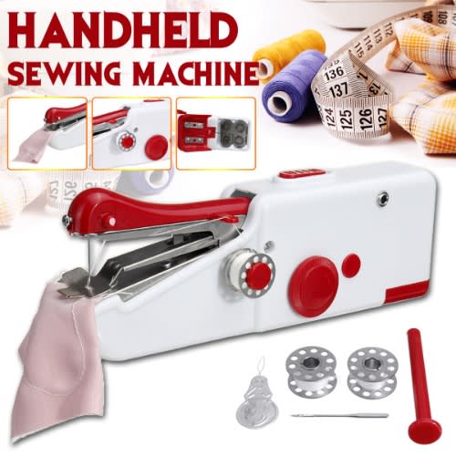 Improved Handy Stitch Cordless Sewing Machine - - White And Red