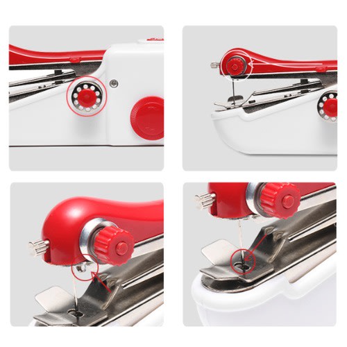 Improved Handy Stitch Cordless Sewing Machine - - White And Red