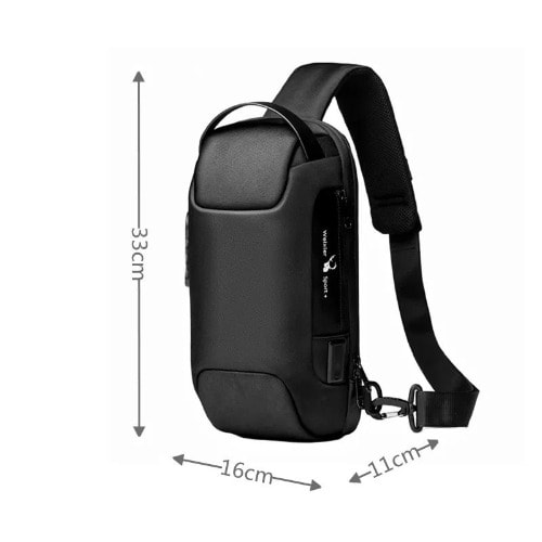 Anti-Theft Waterproof Cross Bag - Black