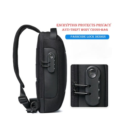 Anti-Theft Waterproof Cross Bag - Black